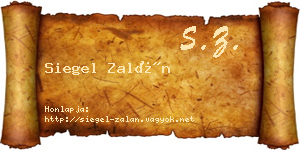 Siegel Zalán névjegykártya